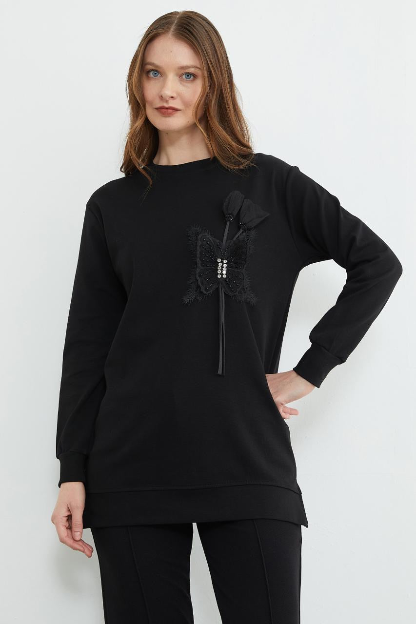 Embellished butterfly longline top, second colour – Fullamoda Jordan