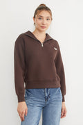 3-Thread Triangle Metal Emblem Sweatshirt - Brown