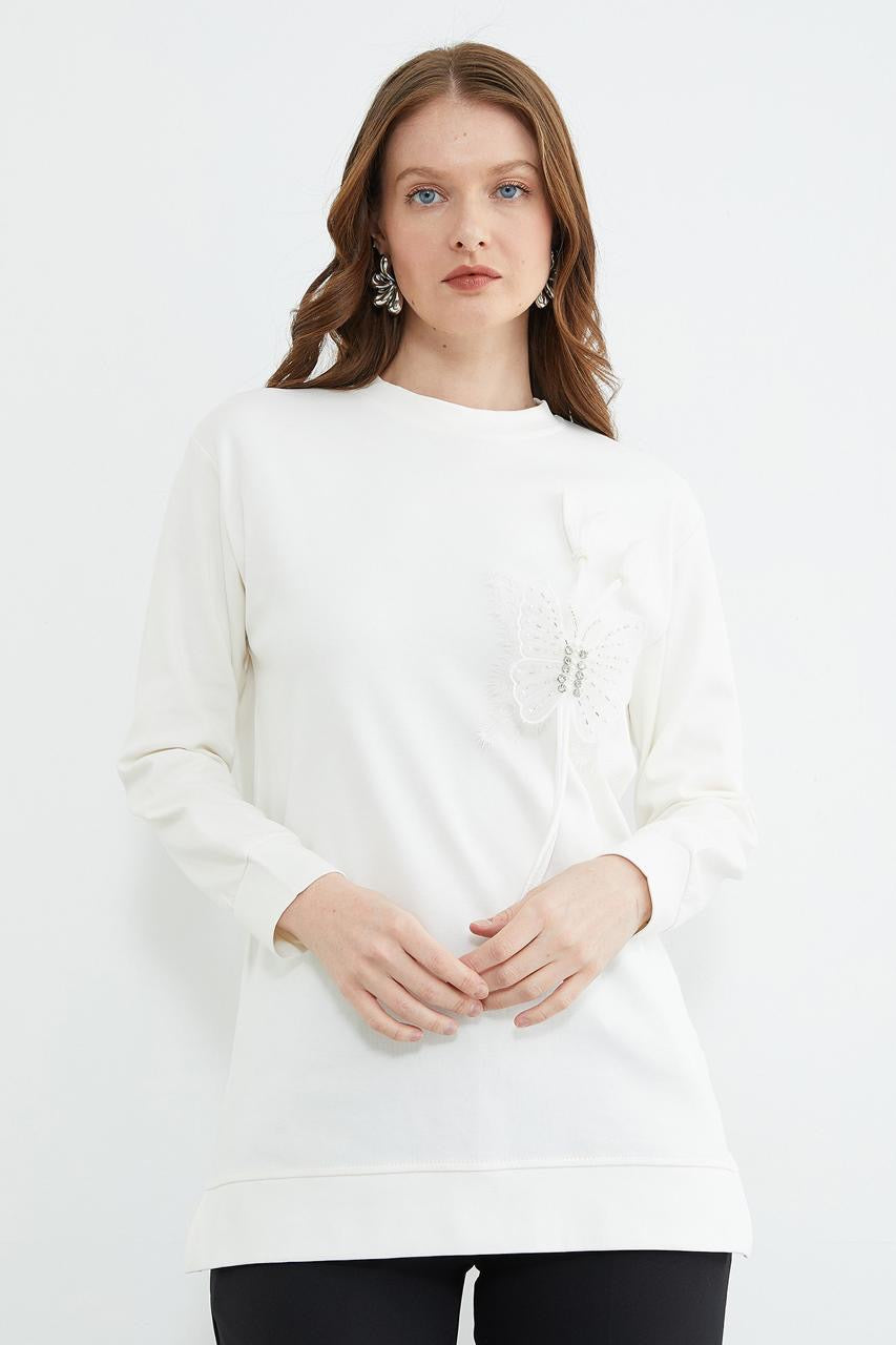 Embellished butterfly longline top, third colour – Fullamoda Jordan