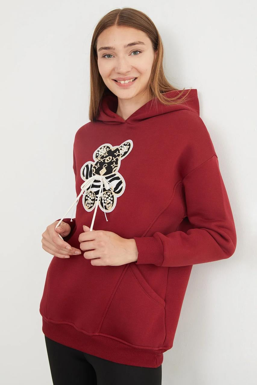 Teddy bear hoodie in black – Fullamoda Jordan