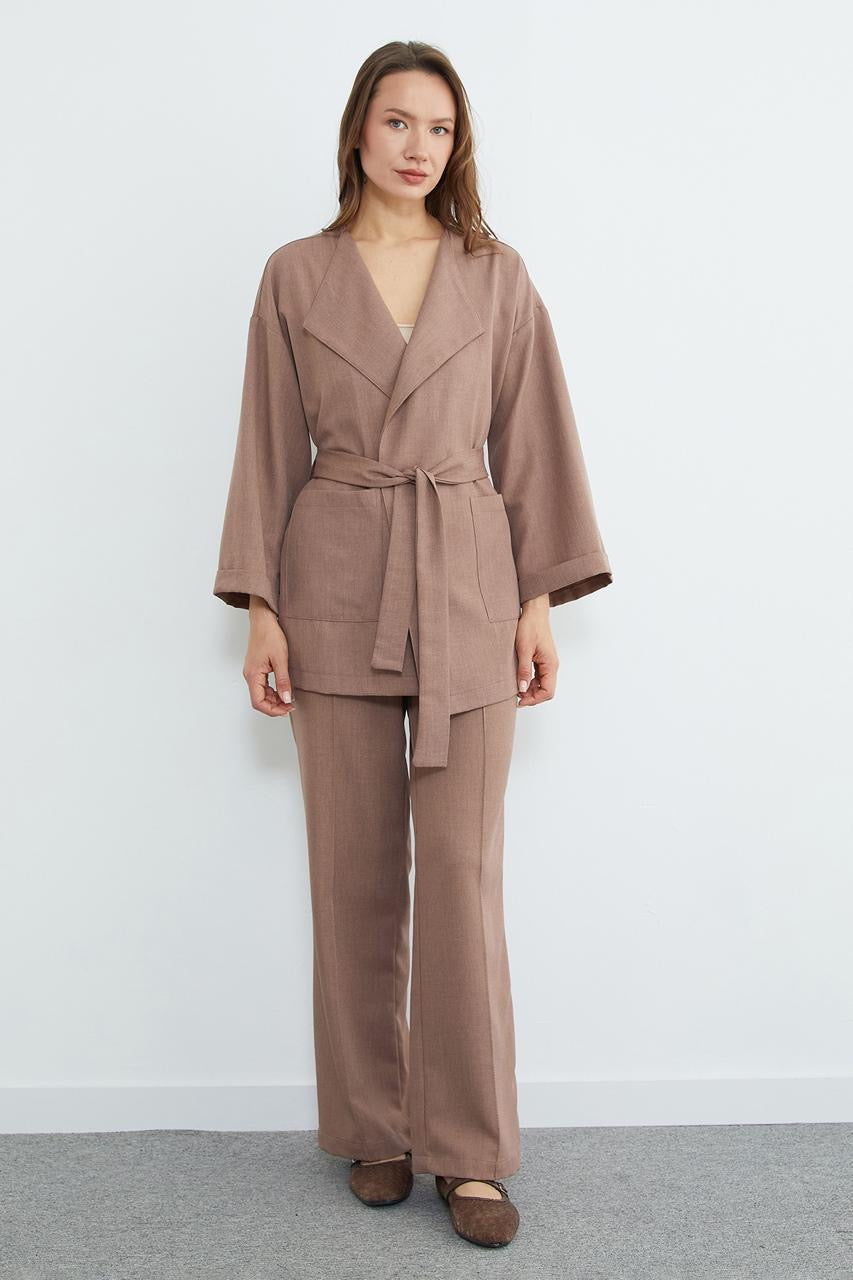 Belted blazer and wide-leg trouser set, third colour – Fullamoda Jordan