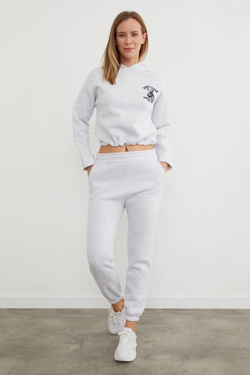 Women's cropped hoodie and jogger set, detail – Fullamoda Jordan