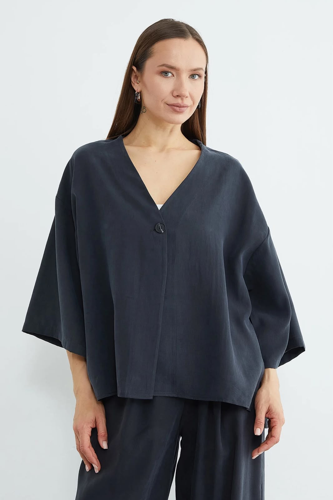 Women's Tencel cardigan, detail – Fullamoda Jordan