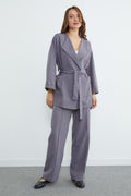 Women's belted blazer and wide-leg trouser set | طقم بليزر وبنطلون واسع – Fullamoda Jordan